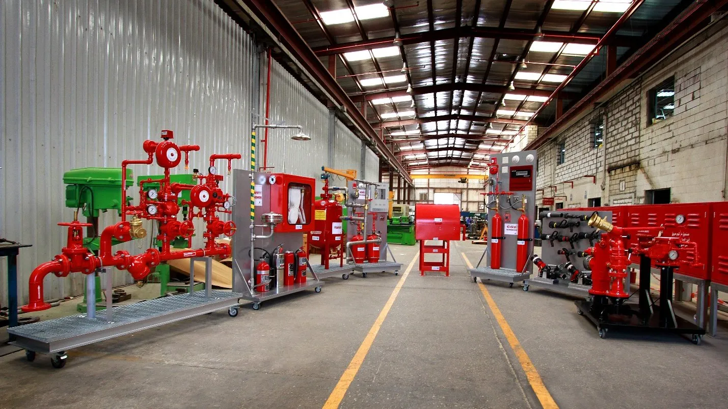 Albilad factory floor with completed fire-protection skid packages